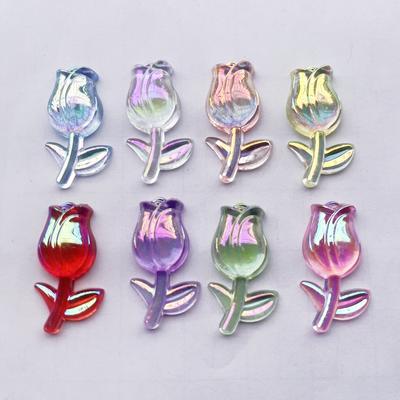 20 Beautiful AB Color Rose Shaped Rhinestone Flat Back Scrapbook DIY Jewelry Hair Accessories Decorated with Crystal Flowers