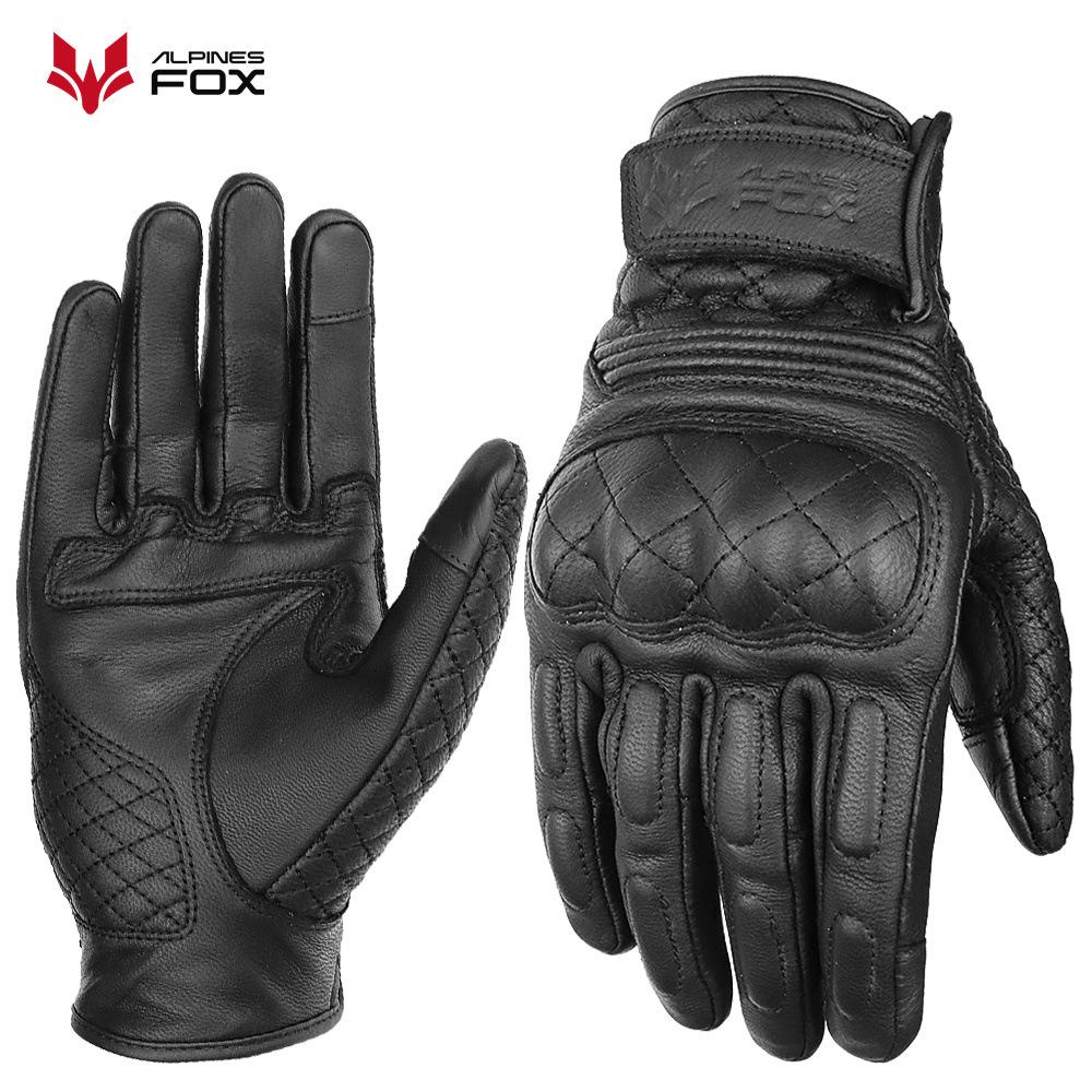 Motorcycle Rider Retro Anti-Drop Four Seasons Leather Road Bike Riding Gloves