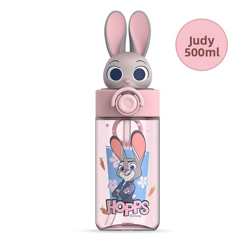 Disney Zootopia Judy And Nick Tritan Kids Water Bottle With Straw For School Use