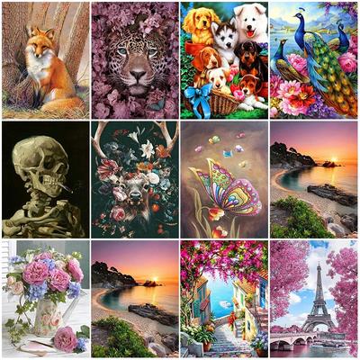 Kit fai da te per pittura a diamante, piccoli animali e paesaggi, punto croce, mosaico, arte, pittura a diamante, cerchio completo/quadrato, decorazione per la casa