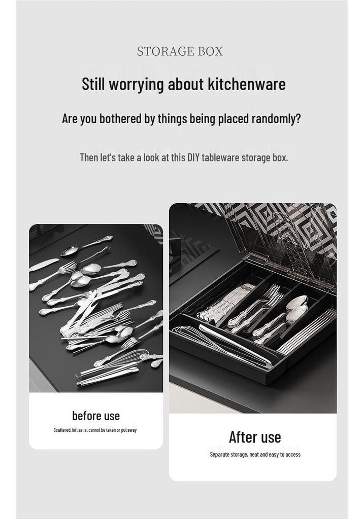 Kitchen Drawer Organizer for Cutlery and Utensils