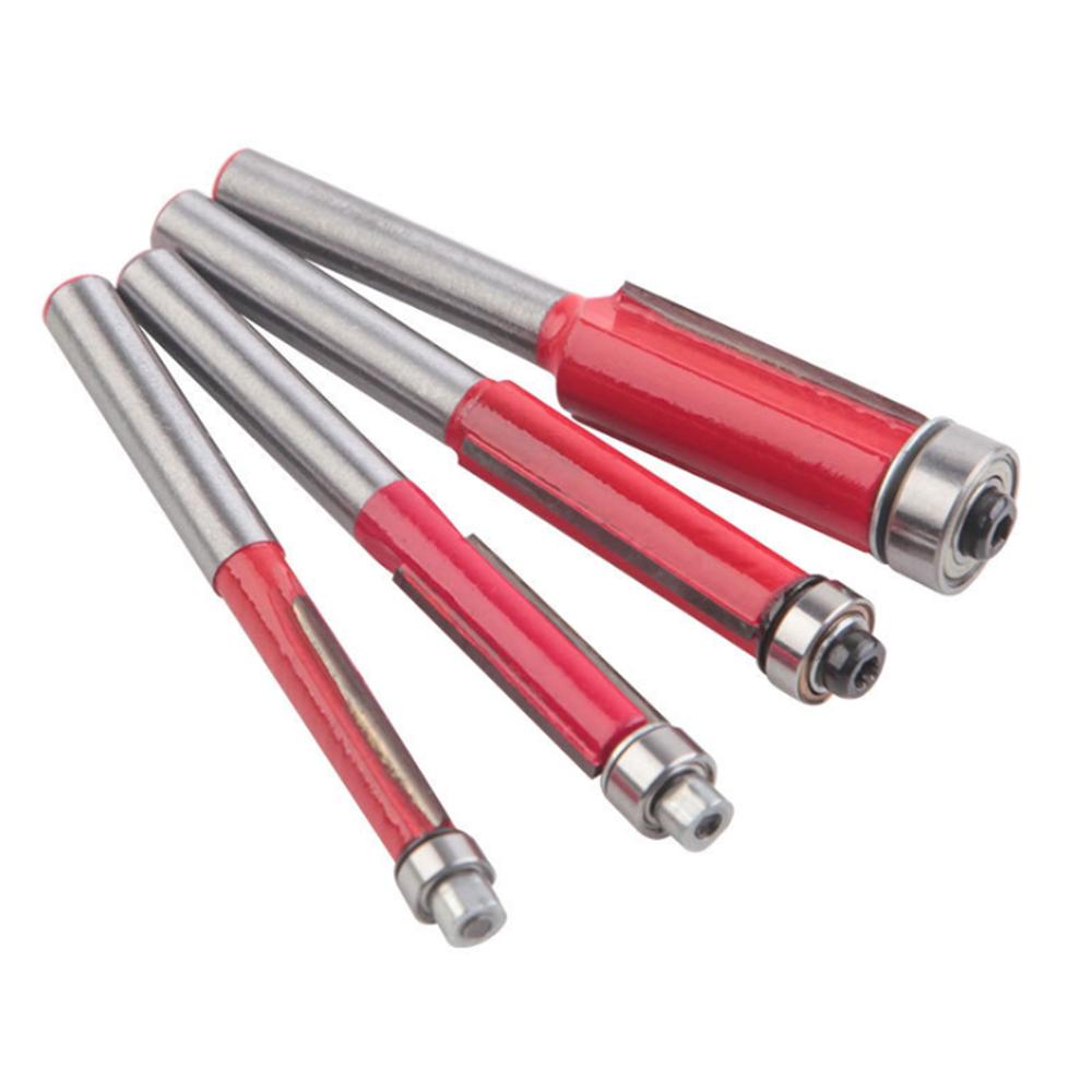 6,35mm Schaft Biaxiales Trimmwerkzeug Doppellager Hartmetall Bündigfräser Fräserbits Set für Holzschnitzerei Fräser Fräswerkzeuge