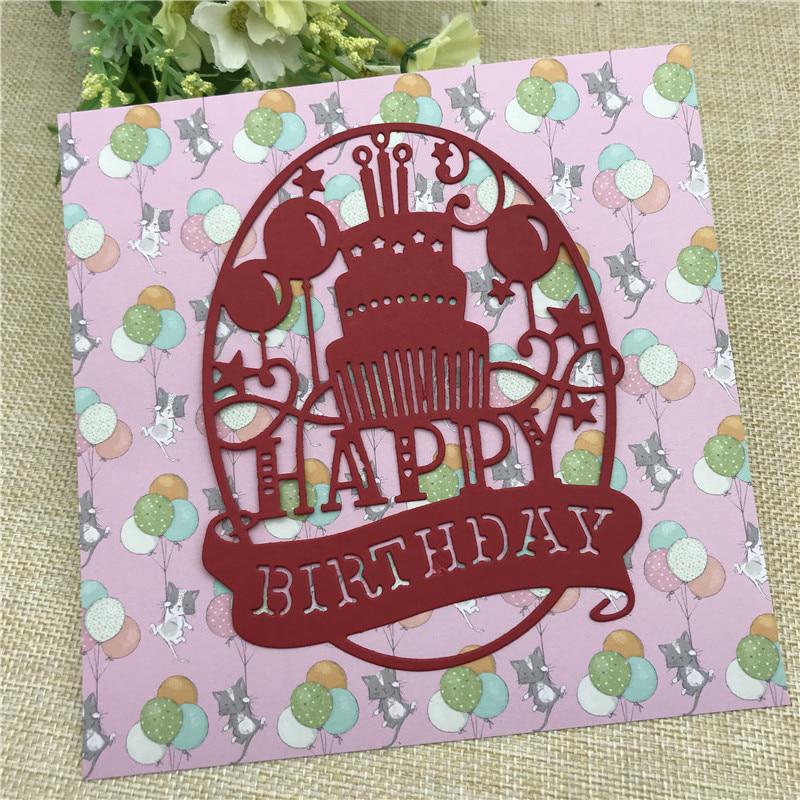 Happy Birthday Cake Metal Cutting Dies Stencil Scrapbooking Photo Album Card Paper Embossing Craft