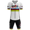 Mens Short Sleeve Triathlon Jersey Set - 100% Polyester Cycling Skinsuit with Sponge Pad Shorts - Lightweight Breathable Swimskin for Triathlon,