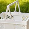 Folding Picnic Basket Stackable Storage Box Plastic Grocery Shopping Basket with Handles for