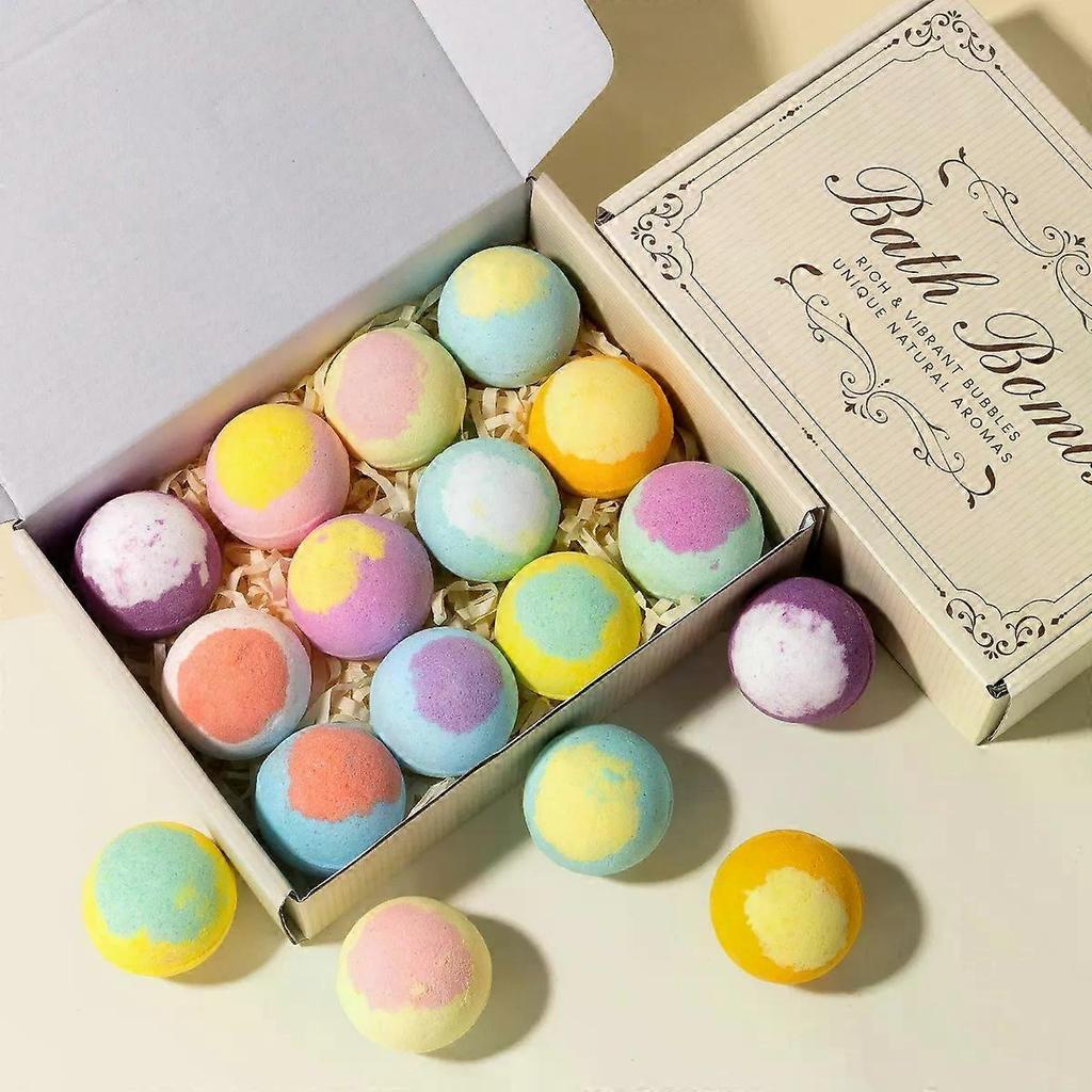 12Pcs Bath Bombs Gift Set, 30g Natural Aromatherapy Bath Fizzies, Handmade Spa Bath Bomb Kit for Relaxation