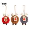 Winter Wonderland Party Supplies Christmas Felt Elk Hanging Ornaments, Cute Fuzzy Pom Reindeer Unique Ornaments for Door Handles Pendant, Holiday