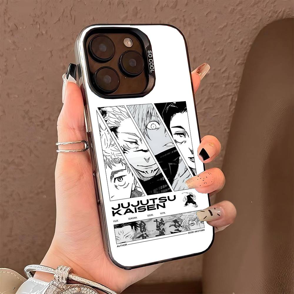 J-jujutsu kaisen  phone case for iPhone 17 17Air 16 15 14 13 12 11 Pro Max Plus Colorful Silver