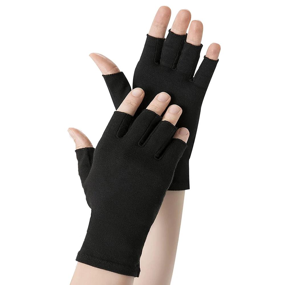 1 Pair Arthritis Compression Gloves Relieve Pain Fingerless Gloves For Women Men Typing Gloves Bulk