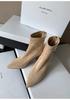 Pointed high heels women's new autumn and winter thin heel suede short boots velvet small elastic thin boots