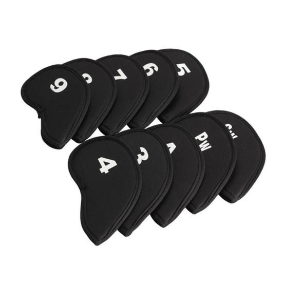 10Pcs Golf Club Headcover Sets, Golf Driver Iron Putter Cloth Cover with Number, Golf Club Protection Covers, Golf Club Accessories