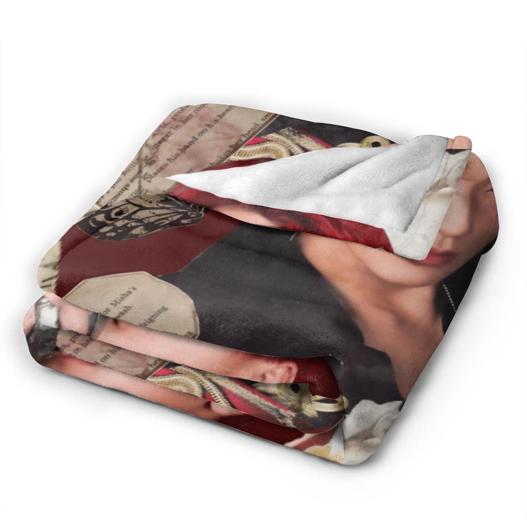 Kpop Ateez Choi San Blanket Warm Print Plush Throw Blanket For Bedroom Picnic Flannel Bedspread Bed Cover
