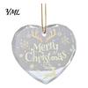 Seasonal Home Decor Items Heart Shaped Christmas Ornaments, Crystal Santa Winter Scene Hanging Ornament, Transparent Holiday Romantic Space