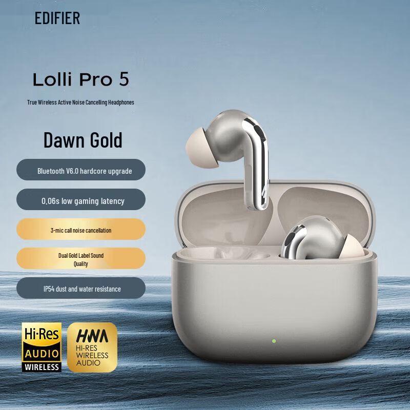 

EDIFIER Lolli Pro 5 True Wireless Active Noise-Cancelling Bluetooth Earbuds