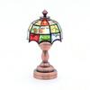 Dollhouse Mini Colored Glass Table Lamp Miniature Retro Colored Desk Lamp Dollhouse Furniture Decoration Home Decor
