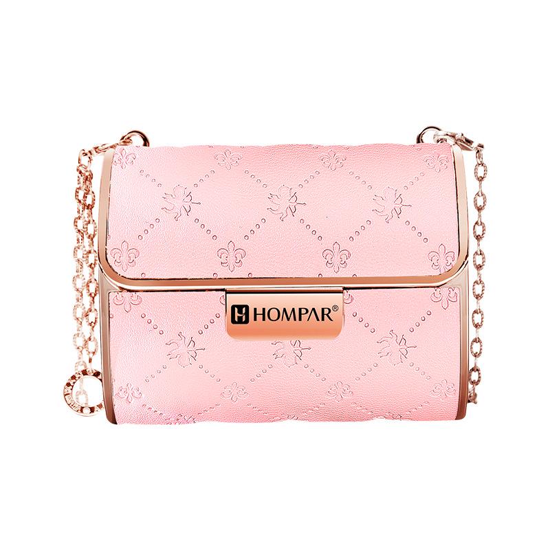 Hanbei'er Luxus Rosa Leder Ketten Tasche & Lippenstift Set: Nicht verblassender Weicher Nebel Feuchtigkeitsspendende Vierteilige Geschenkbox.