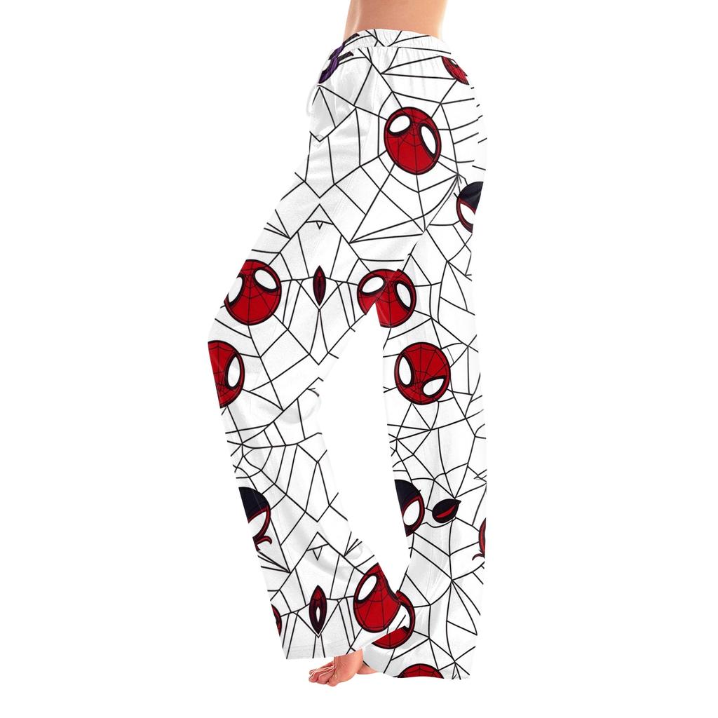 Women's Casual Printed Pants with Elastic Waist for Home and Sleep