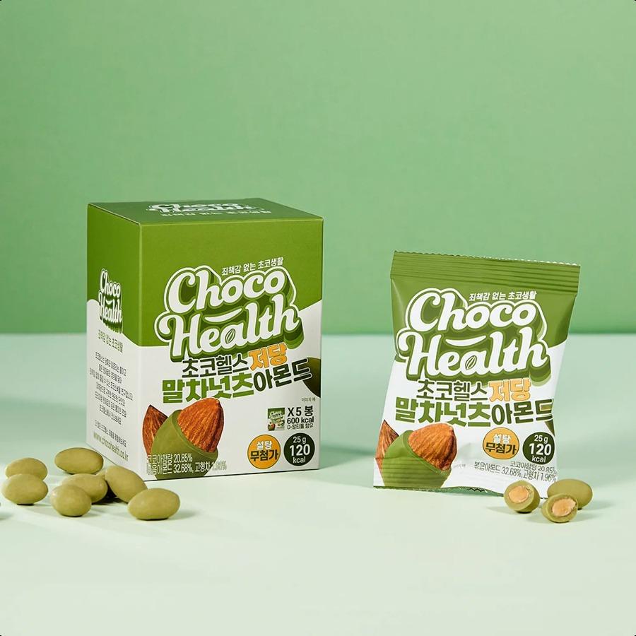 ChocoHealth Low Sugar Matcha Nuts Almond Choco Ball 25g 5 Packs Nuts Almond Choco
