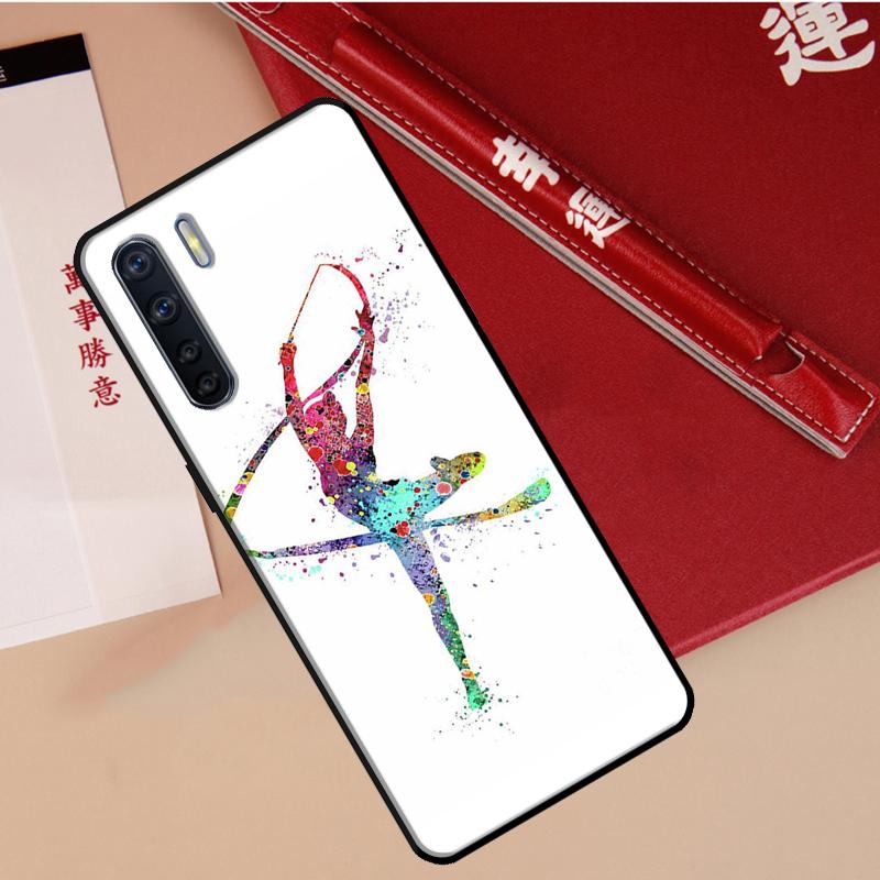 Gymnastics Watercolor Printing Case For Oppo A94 A18 A74 A57 A17 A77 A38 A58 A78 A98 A54 A80 A60 A40 A96 A76 A16 A15 A5 Pro