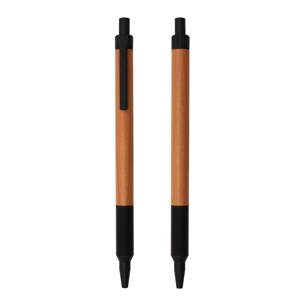 EverDraw Wood Model Ballpoint Matte L Pen, Black, 0.8mm [Cherry Wood],