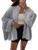 Autumn/Winter Solid Color Knit Button Cardigan with Large Sleeves - Casual Style