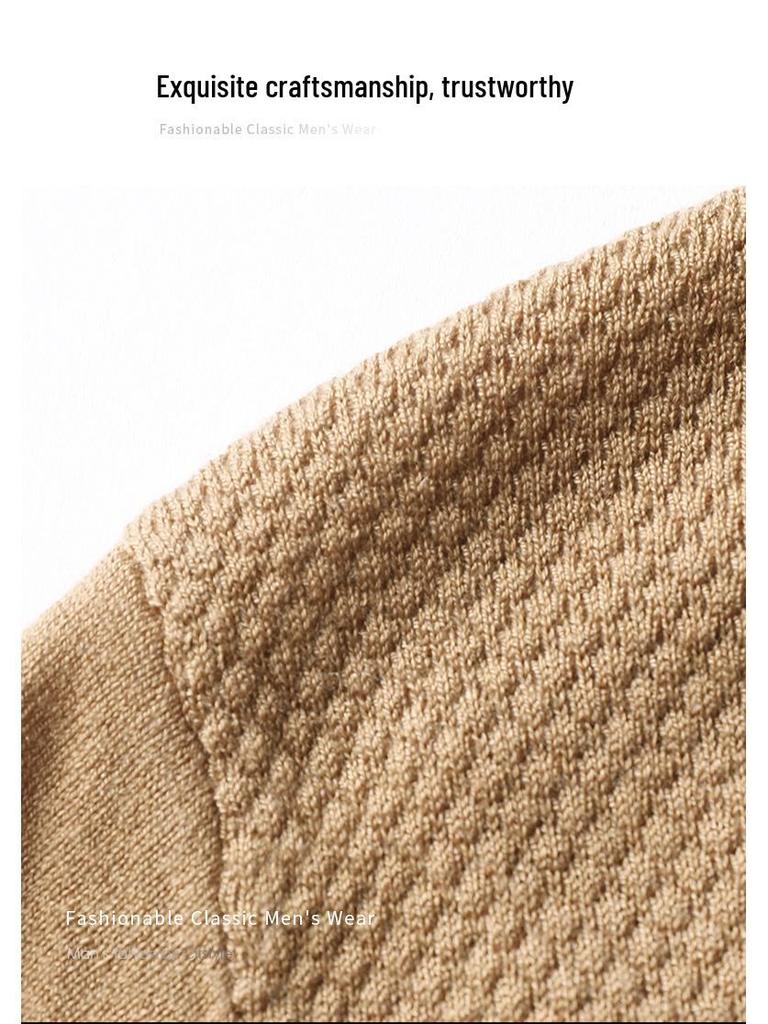 Men's 2025 Autumn/Winter Casual Knitwear: Fashionable Thin Long-Sleeve Loose Fit Sweater T-Shirt