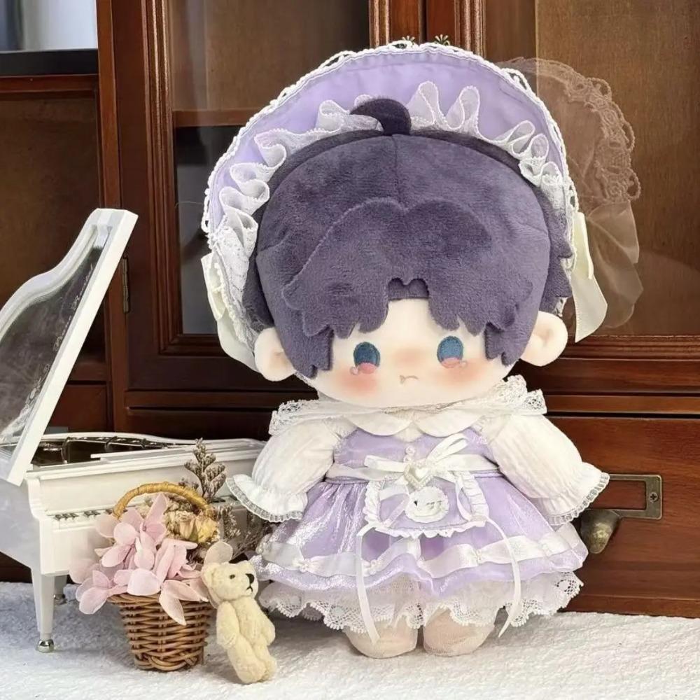 Kleding voor een pluche pop van 20 cm: schattige herfstrok, katoenen verkleedkleding voor poppen van 20 cm, geen specifieke poppenkleding.