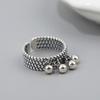 Adjustable Open Ring Women Men Vintage Layered Braided Tassel Beaded Statement Finger
