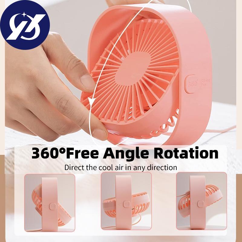 Ventilator de birou USB Mini ventilator de răcire de birou cu 3 viteze reglabile, ventilatoare puternice, silențioase, USB