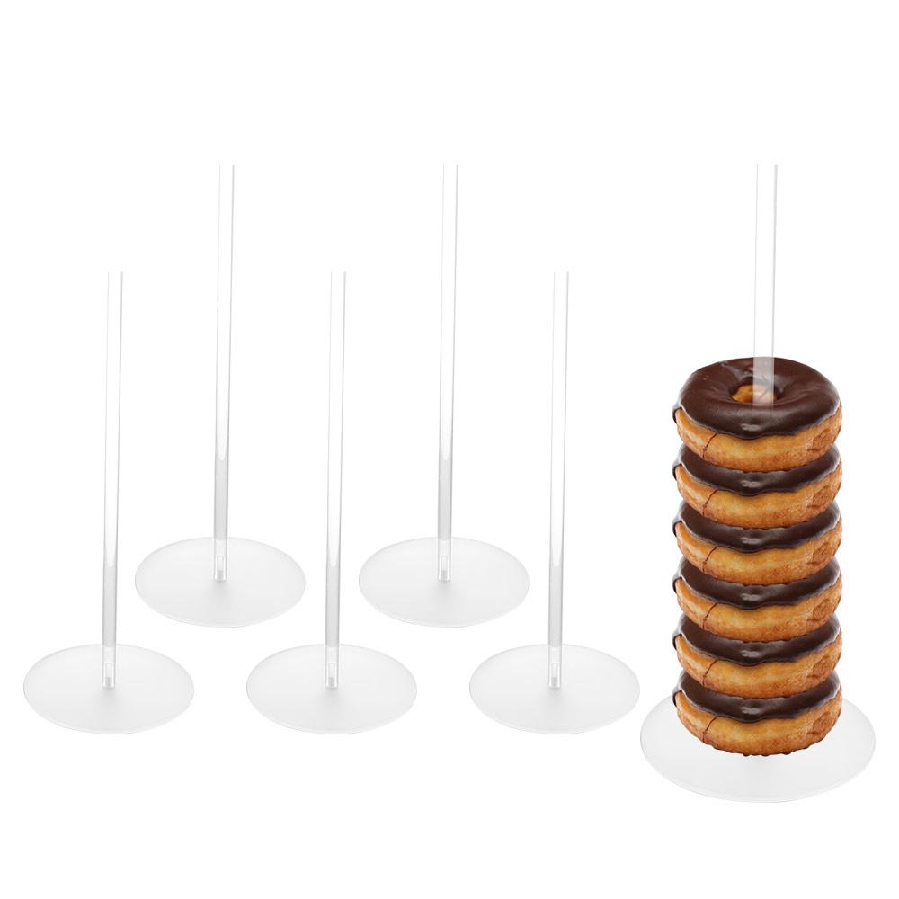 5Pcs DIY Clear Donut Stands Wedding Table Decoration 30cm Doughnut Holder Practical Acrylic Dessert Display Stand Bagel