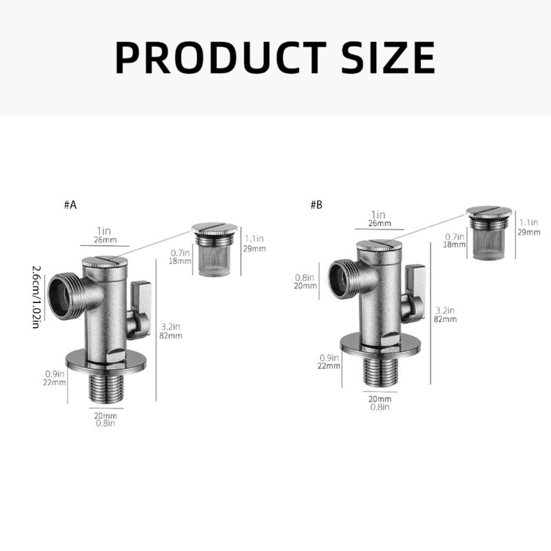 Water Heater Filling Valves Large Flows Water Stop Valves Switches Copper Toilet Dedicated Angle Valves With Filter