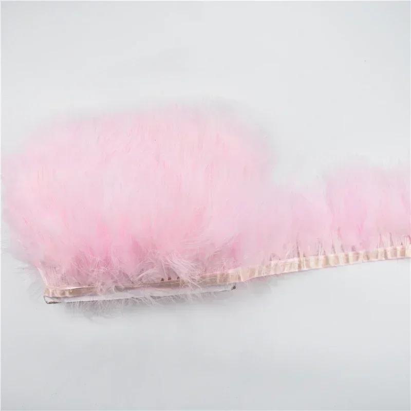 1Meter Marabou Feathers Tassel Fringe Trim Turkey Feather Tape Ribbon Clothes Sewing DIY Clothing Accessories Wedding Decoration