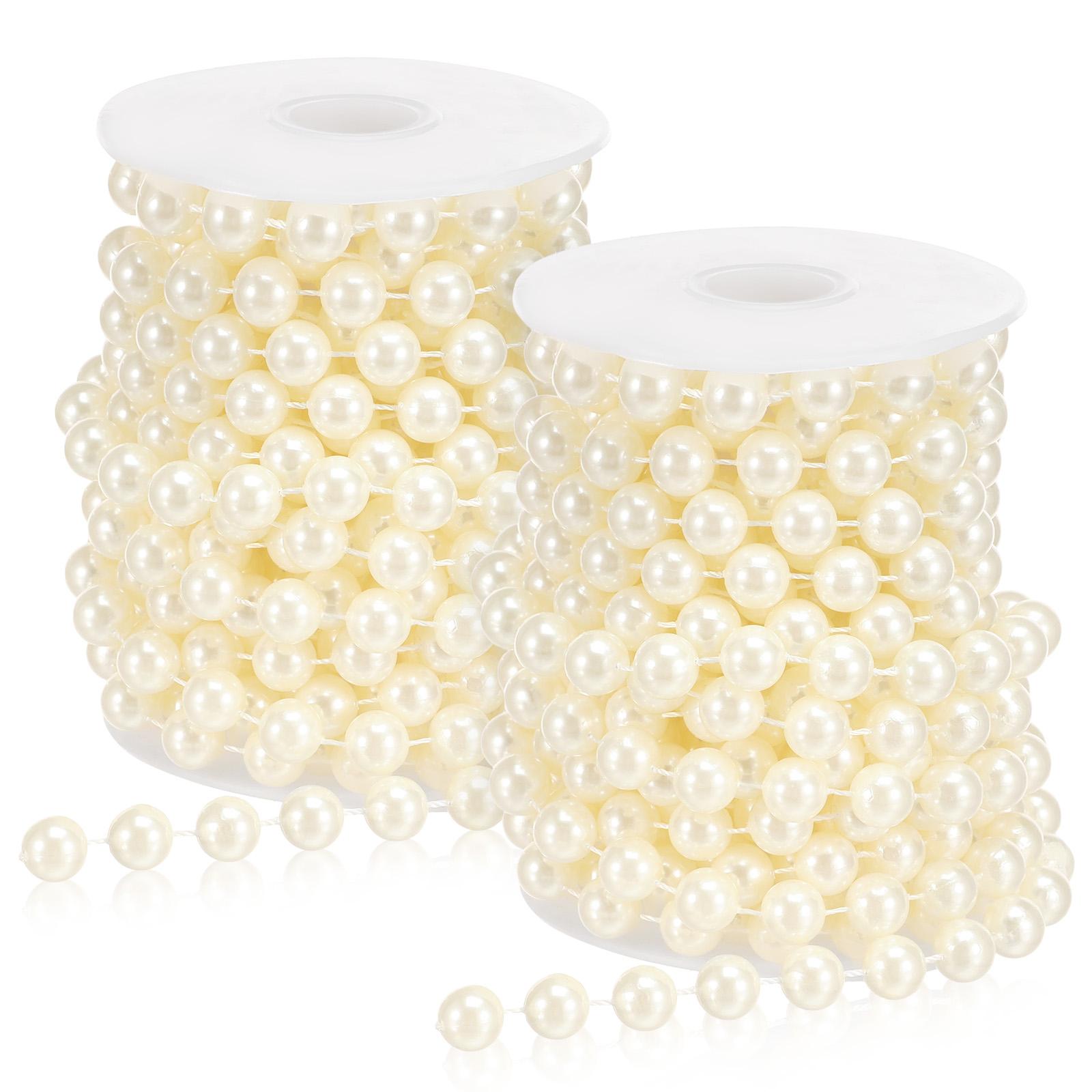 

2 Pcs Pearl Bead Garland Decorative Pearl Garland Waterproof Pearl String DIY Handmade Pearl Necklace for Wedding Party Decor