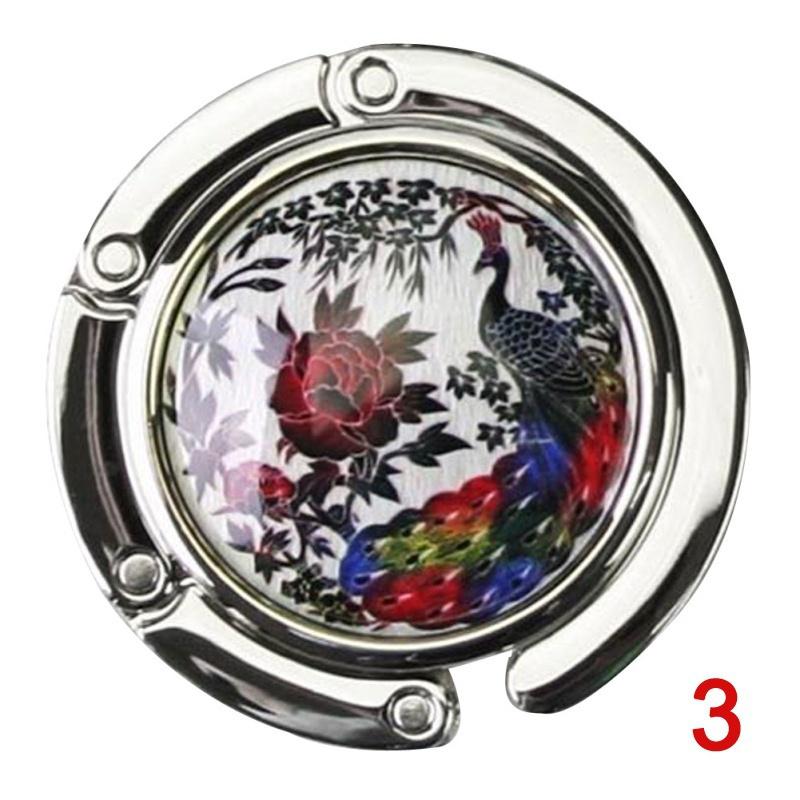 Folding Handbag Bag Purse Hook Hanger Holder Butterfly/Dragonfly/Peacock Gift