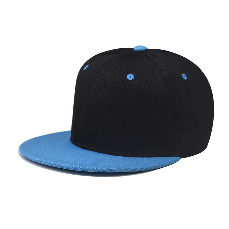 Casquette hip-hop Casquette plate Mode pure Printemps Automne Casquette à bord plat Casquette hip-hop ajustée Danse de rue Casquette tendance Jeunesse Adjustable black