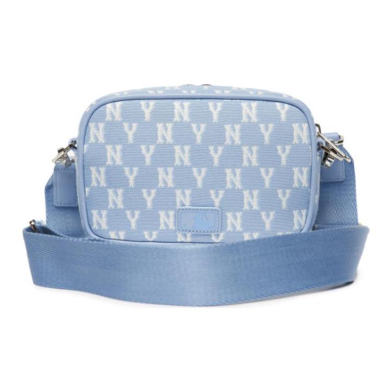 MLB Monogram Collection Polyester Combo Bag, Camera Bag, Crossbody Bag, Shoulder Bag Unisex Haze Blue White Casual