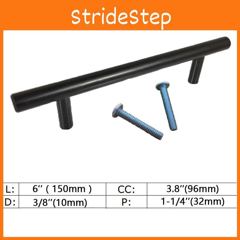 Sleek Black Stainless Steel T Bar Handles For Stylish Kitchen Cabinet Drawer Knobs