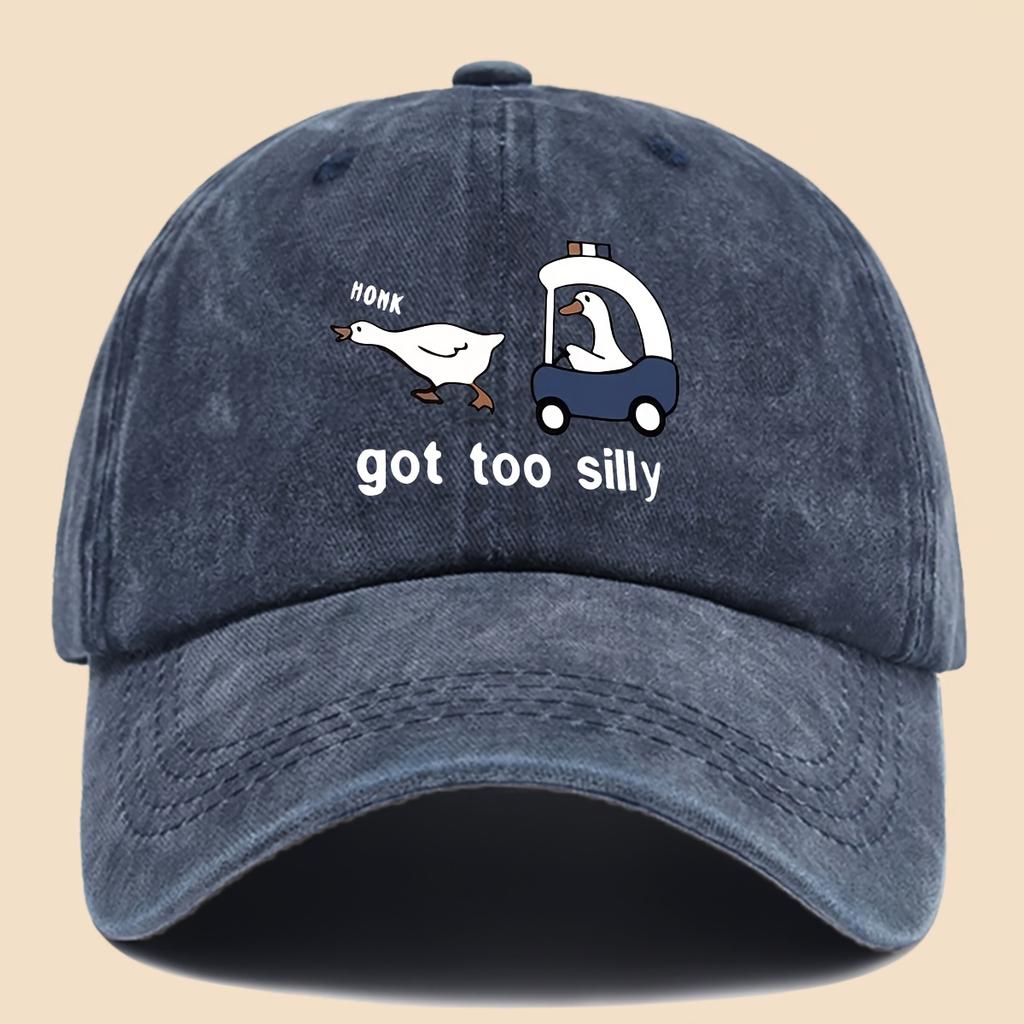 Fun Cartoon Pattern Printed Baseball Cap Trucker Hat Black Papa Dad Hat