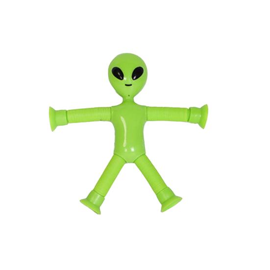 Cartoon Aliens Telescopic Tube Toy with Suction Cup Stress Relief Bendable