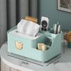 Household Tissue Storage Box Desktop Cartoon Little Bear Paper Box Phone Holder Design Multifunction Divided Storage Paper Boxes
