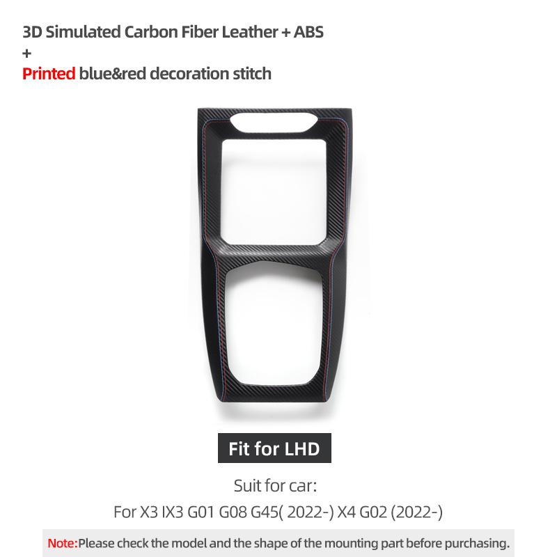 

For X3 G01 G45 X4 G02 iX3 G08 - Made of Alcantara Wrap Center Console Gear Shifer Panel Trim Cover Car Interior Accessories Carbon Fiber Leather