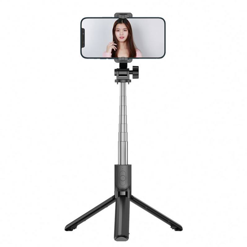 Foldable Tripod Stand Smart Selfie Stick 360 Rotation Camera Pole Portable Cell Phone Holder Stainless Steel ABS
