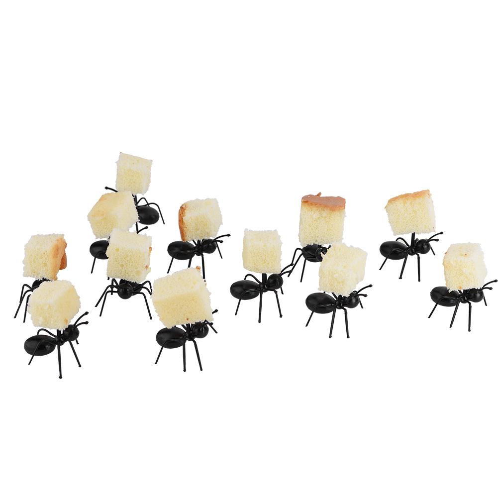12 Stück Set Niedlich Umweltfreundlich Plastik Mini Ameise Obst Serviergabel Zuhause Küche Party Dekoration
