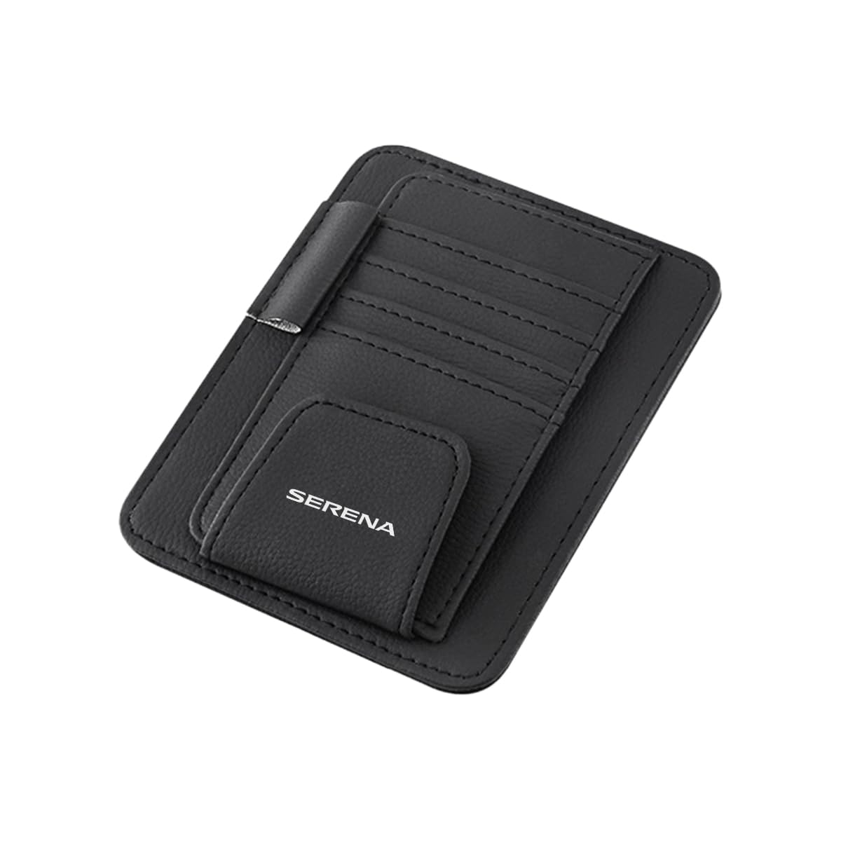 

Совместим с автомобильным органайзером на солнцезащитном козырьке, для солнцезащитных очков Serena, Удобный автомобильный безопасный держатель для карт, мелких предметов, Детали интерьера автомобиля Serena, Козырек, Карман, Держатель, чёрный