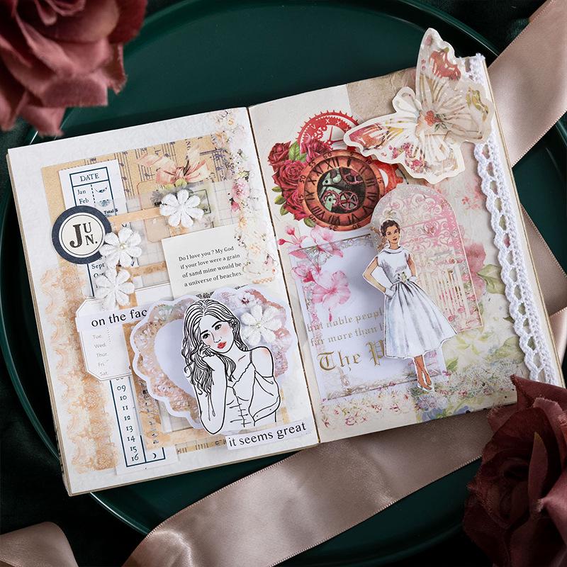 Beautiful Day PET Sticker Series: Floral Lace Journal Decorations, Set of 6