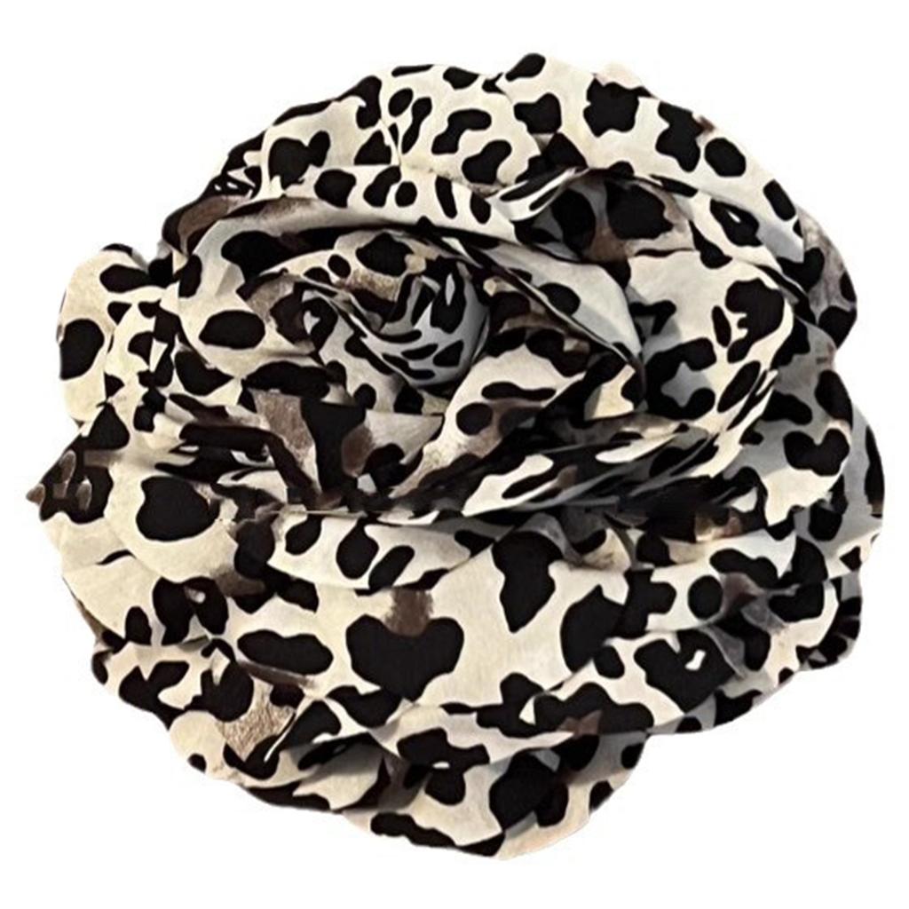 Stylish Leopard Pattern Hair Claw Popular Big Flower Jaw Clip Nonslip Hair Clamp Hair Styling Accessory for Women Girls