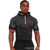 Mens Hooded Half-Zip Performance Basketball Training Top Quick-Dry Stretch Fit Athletic Shirt