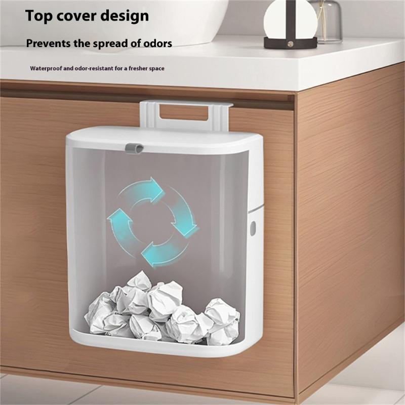 8L 10L Kitchen Composts Bin With Lid Hanging Wall Mounted Trash Can For Countertop Indoor Use