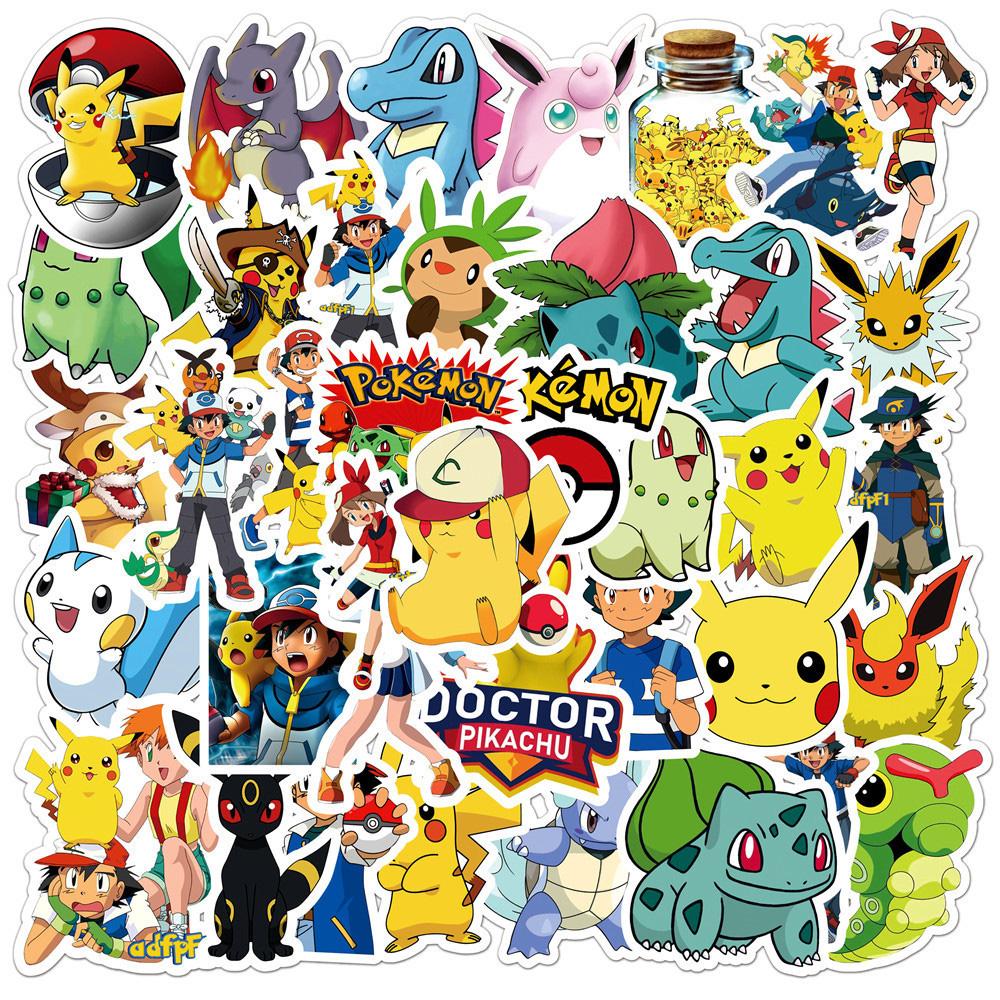 10/30/50pcs Anime Graffiti Stickers Cute Pikachu Stickers Decals DIY Skateboard Phone Cases Kawaii Cartoon Sticker Toy