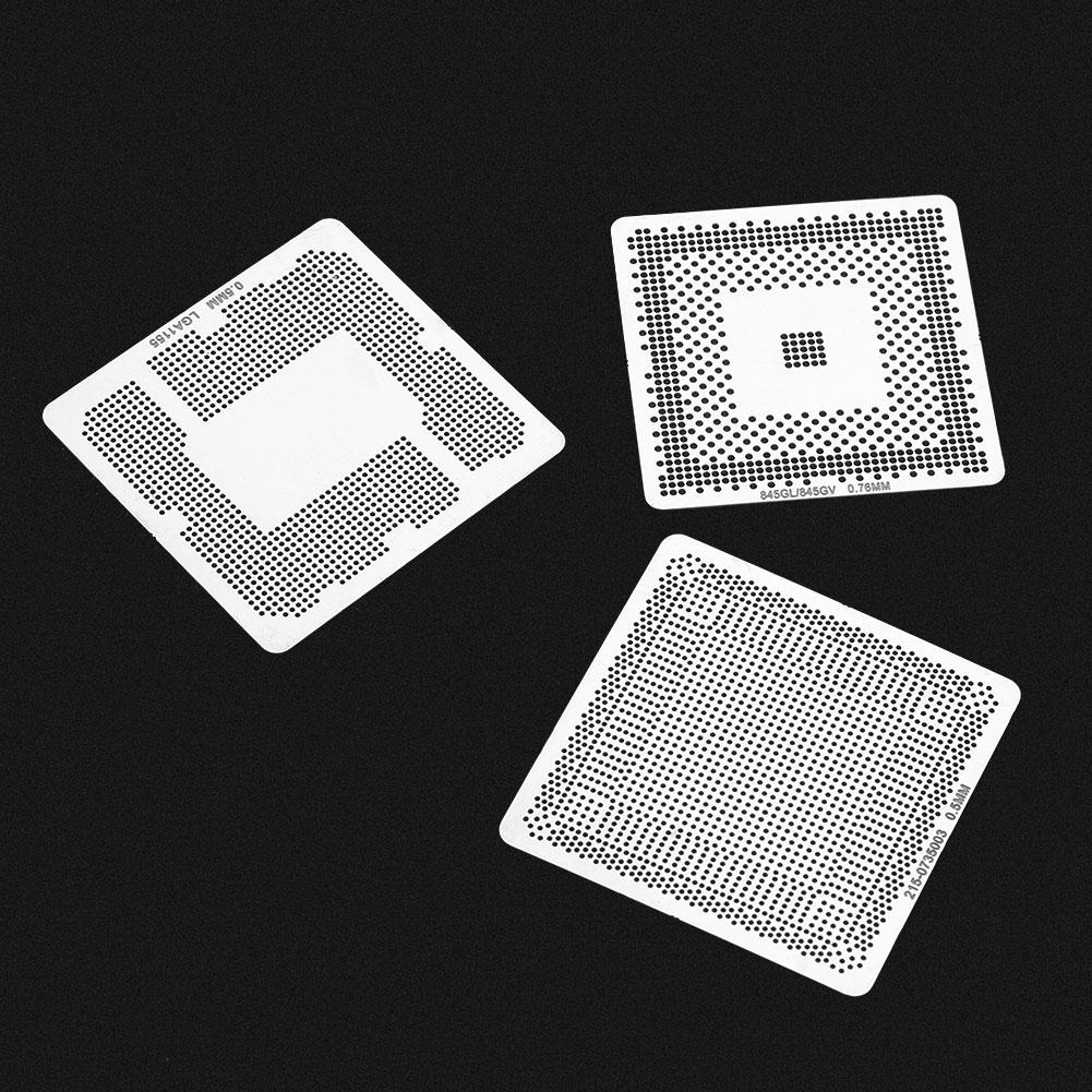 130pcs BGA Universal Reballing Rework Net Stencils Steel Template Mesh Directly Heat Set Kit